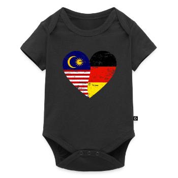 Malaisie Allemagne Flag Heart - Body à manches courtes Premium Bébé - noir - Devant