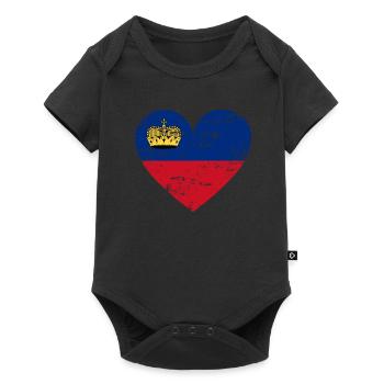 Liechtenstein Flag Heart - Baby Premium short-sleeve bodysuit - black - Front