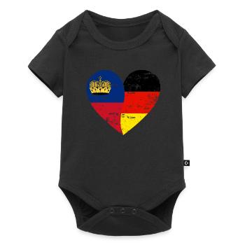 Liechtenstein Allemagne Flag Heart - Body à manches courtes Premium Bébé - noir - Devant