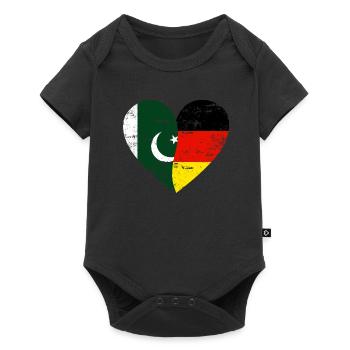 Pakistan Allemagne Flag Heart - Body à manches courtes Premium Bébé - noir - Devant