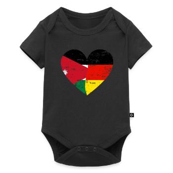 Jordan Germany Flag Heart - Baby Premium short-sleeve bodysuit - black - Front