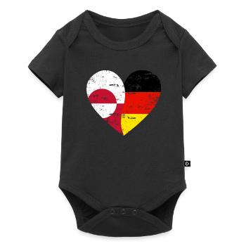 Groenland Allemagne Flag Heart - Body à manches courtes Premium Bébé - noir - Devant