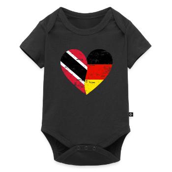 Trinité-et-Tobago Allemagne Flag Heart - Body à manches courtes Premium Bébé - noir - Devant
