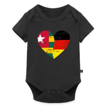 Togo Germany Flag Heart - Baby Premium short-sleeve bodysuit - black - Front