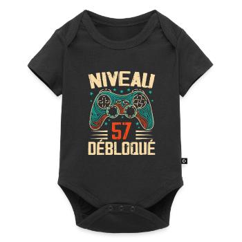 1966 58th Anniversary Gifts, 58 Year Adventure - Baby Premium short-sleeve bodysuit - black - Front