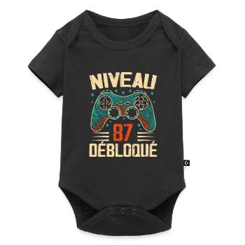 1937 cadeaux 87e Anniversaire, Aventure de 87 Ans - Body à manches courtes Premium Bébé - noir - Devant