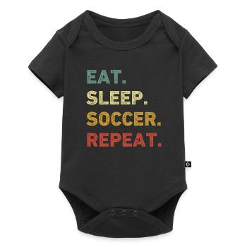 Eat Sleep Soccer Repeat Retro Funny Soccer - Baby Premium short-sleeve bodysuit - black - Front