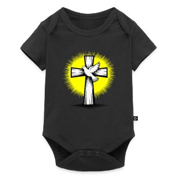 Cross Dove Faith Jesus Christians Religion - Baby Premium short-sleeve bodysuit - black - Front