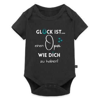 Glück ist, einen Opa wie Dich zu haben - Baby Premium Kurzarmbody - Schwarz - Vorne