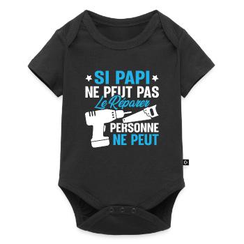 Si Papi ne peut pas le Réparer personne ne peut - Body à manches courtes Premium Bébé - noir - Devant