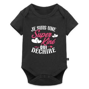 Je suis une Super kiné qui déchire - Body à manches courtes Premium Bébé - noir - Devant