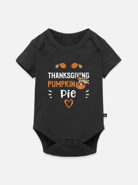 Thanksgiving Pumpkin Pie - Baby Premium Kurzarmbody - Schwarz