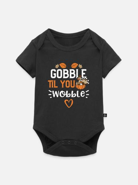 Gobble Til You Wobble - Baby Premium Kurzarmbody - Schwarz