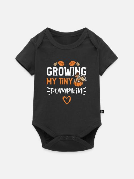 Growing My Tiny Pumpkin - Baby Premium Kurzarmbody - Schwarz