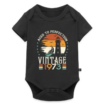 1973 Anniversaire 50 Ans Chemise De 1973 - Body à manches courtes Premium Bébé - noir - Devant