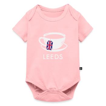 Leeds Teacup UK Flag Sachet de thé - Body à manches courtes Premium Bébé - rose - Devant