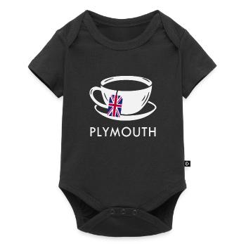 Plymouth Tea Cup UK Flag Teabag - Baby Premium short-sleeve bodysuit - black - Front
