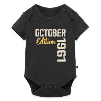 Oktober 1961 Vintage - Retro Geburtstagsgeschenk - Baby Premium Kurzarmbody - Schwarz - Vorne