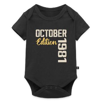 Oktober 1981 Vintage - Retro Geburtstagsgeschenk - Baby Premium Kurzarmbody - Schwarz - Vorne
