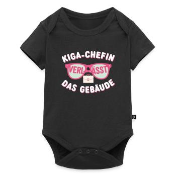 KiGa-Chefin Abschied Kita Absolvent Erstklässler G - Baby Premium Kurzarmbody - Schwarz - Vorne