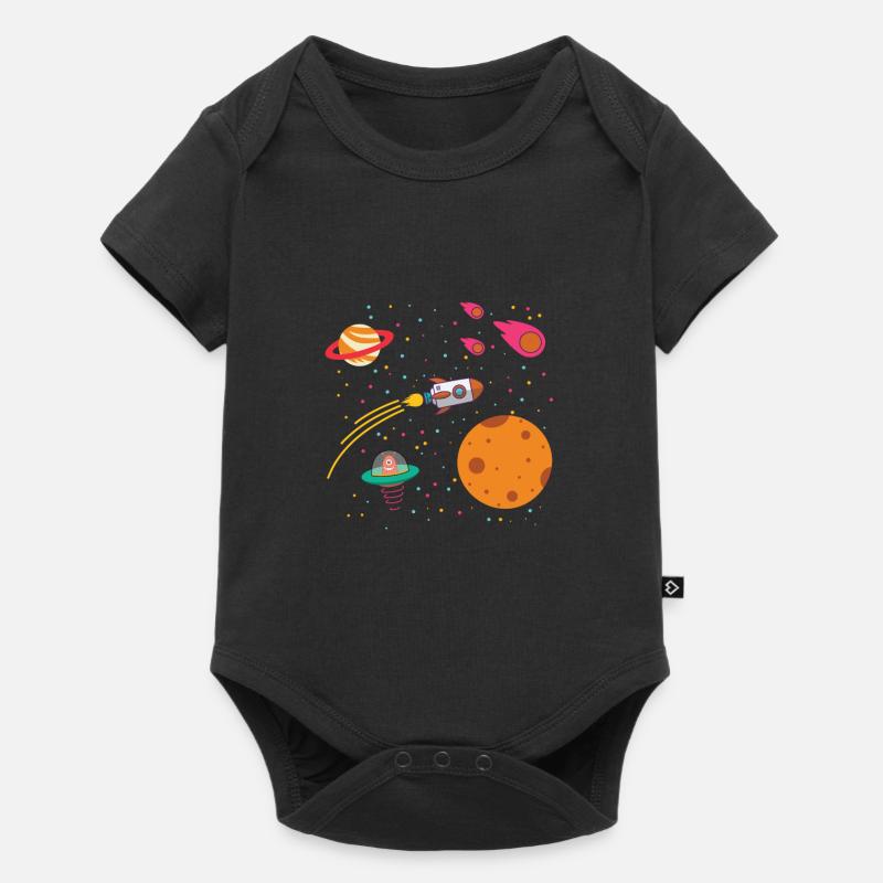 Space Rocket Stars Space Solar System Kids - Baby Premium short-sleeve bodysuit - black