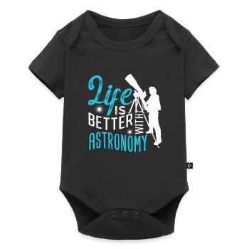 Astronomie Télescope Univers - Body à manches courtes Premium Bébé - noir - Devant