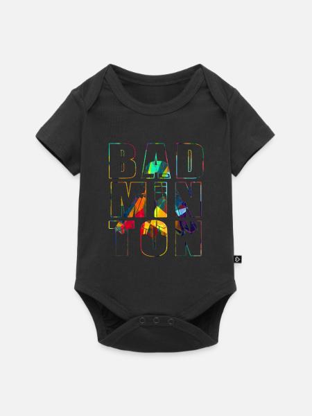Badminton Federball - Baby Premium Kurzarmbody - Schwarz