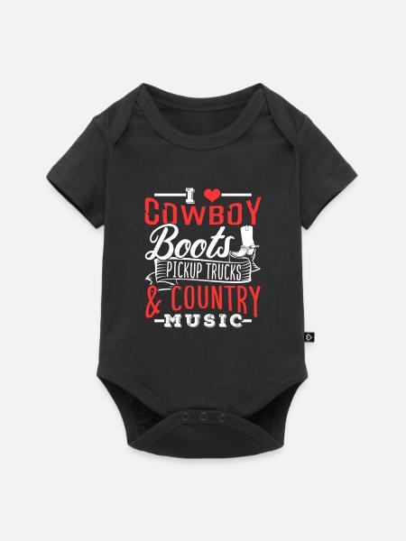 Cowboy - Baby Premium Kurzarmbody - Schwarz