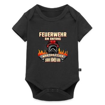 Feuerwehr wir löschen Feuer stolz 112 Geschenk - Baby Premium Kurzarmbody - Schwarz - Vorne