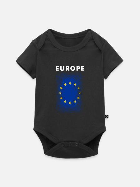Europa - Baby Premium Kurzarmbody - Schwarz