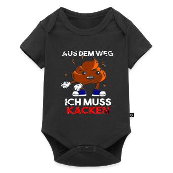 Aus dem weg ich muss Kacken - Baby Premium Kurzarmbody - Schwarz - Vorne