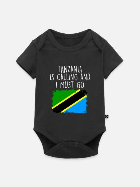 Tansania - Baby Premium Kurzarmbody - Schwarz