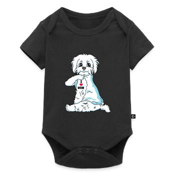J'aime maman cadeau de propriétaire de chien maltais maman - Body à manches courtes Premium Bébé - noir - Devant
