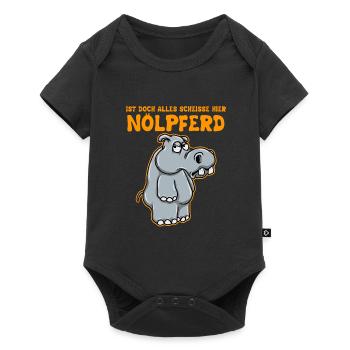 Ist Doch Alles Scheisse Hier - Nölpferd Nilpferd - Baby Premium Kurzarmbody - Schwarz - Vorne