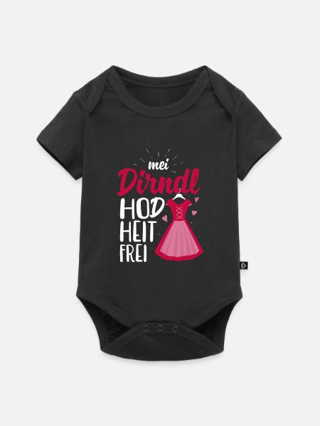 Dirndl is in da Wäsch - Bayrisches - Baby Premium Kurzarmbody - Schwarz