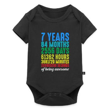 7 ans 7 ans 7 ans 7 ans vintage rétro numéros - Body à manches courtes Premium Bébé - noir - Devant