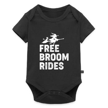 Free brine ride witch with cat on brine - Baby Premium short-sleeve bodysuit - black - Front