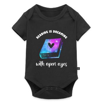 Reading is dreaming with open eyes Read books - Baby Premium short-sleeve bodysuit - black - Front