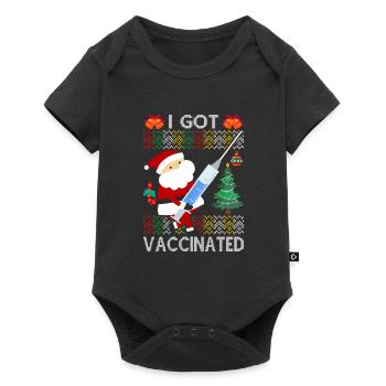 I was vaccinated Christmas sweater Santa Klaus - Baby Premium short-sleeve bodysuit - black - Front