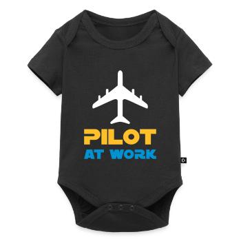 Pilot at work (aircraft) - Baby Premium short-sleeve bodysuit - black - Front