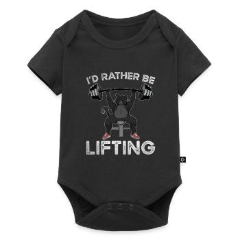 Lustige Katze Workout Training Fitnessstudio - Baby Premium Kurzarmbody - Schwarz - Vorne