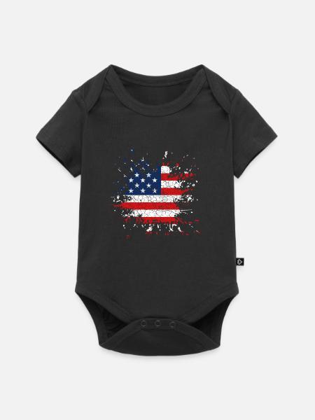 America USA - Baby Premium Kurzarmbody - Schwarz