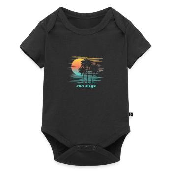San Diego Kalifornien Stilvoller Souvenirurlaub - Baby Premium Kurzarmbody - Schwarz - Vorne