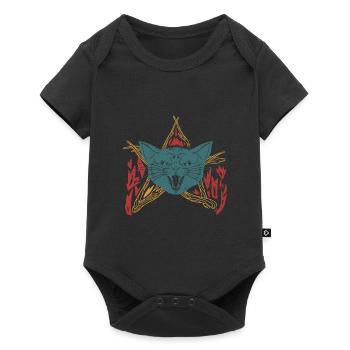 Funny Grinning Cat Cat Face Halloween - Baby Premium short-sleeve bodysuit - black - Front
