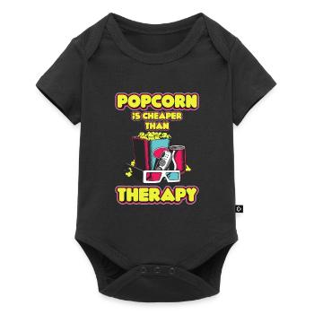 Popcorn Is Cheaper Than Therapy Cinema Fan - Baby Premium short-sleeve bodysuit - black - Front
