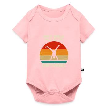 Pourquoi marcher quand vous pouvez Cartwheel drôle de coup de roue - Body à manches courtes Premium Bébé - rose - Devant