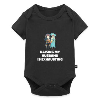 Élever mon mari est une femme vintage épuisante - Body à manches courtes Premium Bébé - noir - Devant