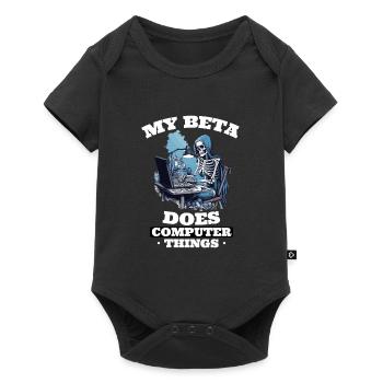 My beta makes computer things programmers - Baby Premium short-sleeve bodysuit - black - Front