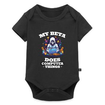 My beta makes computer things programmers - Baby Premium short-sleeve bodysuit - black - Front
