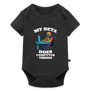 My beta makes computer things programmers - Baby Premium short-sleeve bodysuit - black - Front